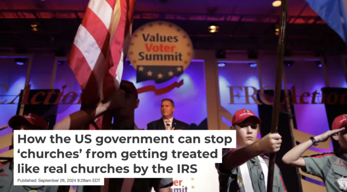 Uniformed members of Trail Life USA present the colors at the Family Research Council’s 2018 Values Voter Summit. Chip Somodevilla/Getty Images